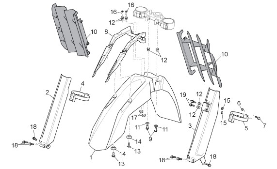 Fahrgestell Kotflügel - Aprilia SX 125ccm 2T LC 2008- ZD4SX000