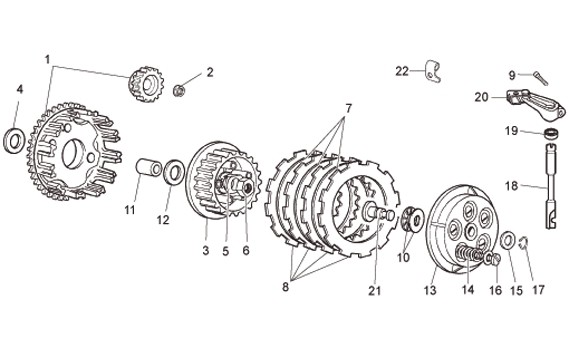 Motor Kupplung - Aprilia SX 50ccm 2T LC 2007- ZD4PV