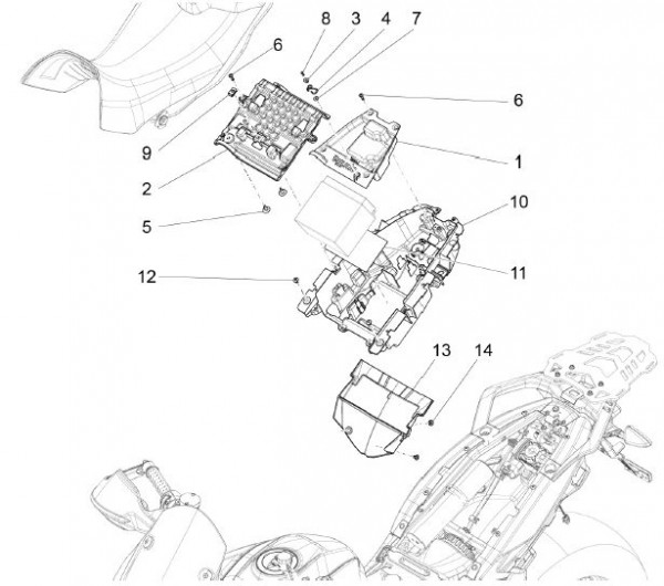 Fahrgestell Sitzunterverkleidung - Aprilia Caponord 1200ccm 4T 8V LC 2013- ZD4VK