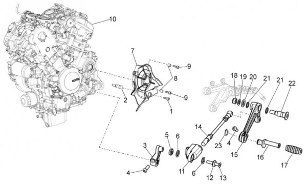 Motor Motor - Aprilia Tuono V4 R 1000ccm 4T LC 2011- ZD4TY000