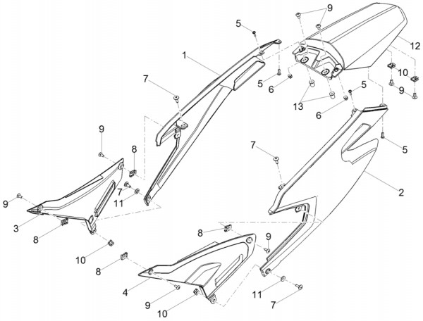 Fahrgestell Verkleidungen - Aprilia SX 50ccm 2T LC 2018- ZD4KKB01