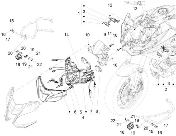 Elektrische Anlage Scheinwerfer - Aprilia Caponord Rally 1200ccm 4T 8V LC 2016- ZD4VKB000