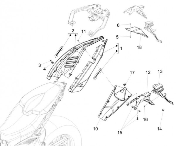 Fahrgestell Seitenverkleidungen - Aprilia Caponord Rally 1200ccm 4T 8V LC 2015- ZD4VKB003