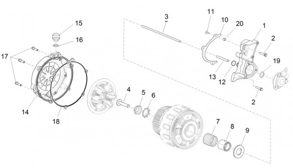 Motor Kupplungsdeckel - Aprilia Caponord Rally 1200ccm 4T 8V LC 2015- ZD4VKB001