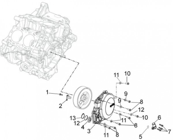 Motor Lichtmaschinendeckel - Aprilia Tuono V4 R 1000ccm 4T LC 2013- ZD4TYB