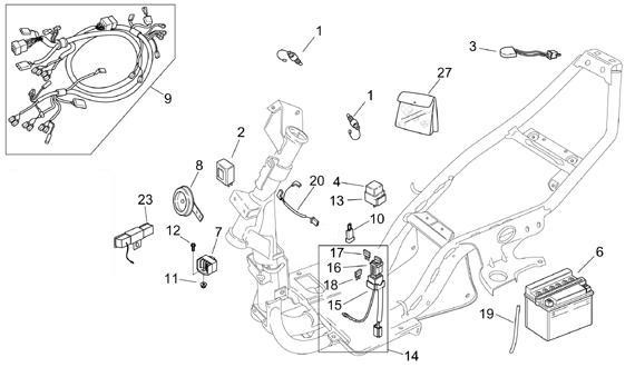 Elektrische Anlage elektrische Anlage - Aprilia SR 50ccm 2T AC 2001- ZD4RLA