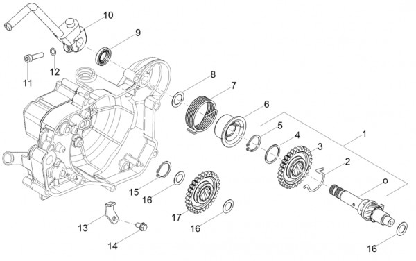 Motor Kickstarter - Aprilia SX 50ccm 2T LC 2018- ZD4KKB01