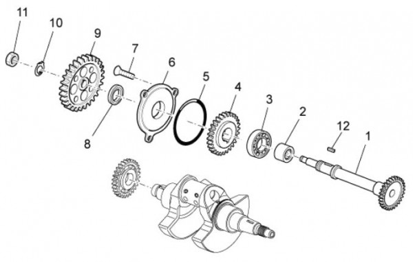Motor Umlenkwelle - Aprilia SXV 550ccm 4T LC 2011- ZD4VSS