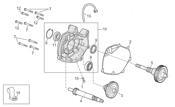 Motor Getriebe - Aprilia Atlantic 500ccm 4T LC 2001- ZD4PT