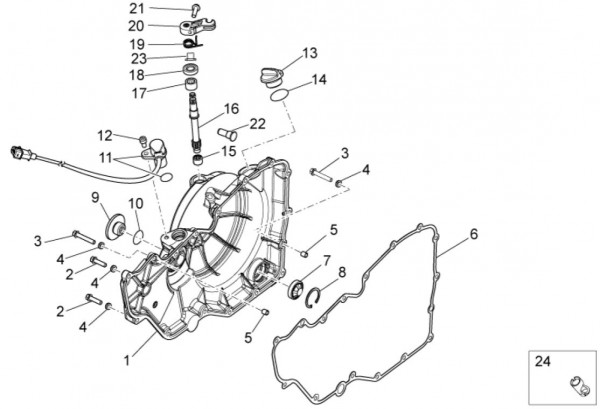 Motor Kupplungsdeckel - Aprilia Tuono V4 R 1000ccm 4T LC 2014- ZD4TYCA0