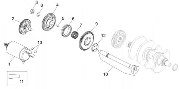 Motor Anlasser - Aprilia Tuono V4 1100ccm 4T LC 2015- ZD4TYG00
