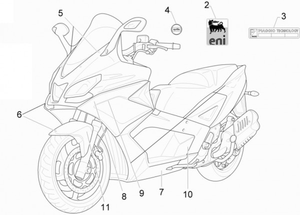 Fahrgestell Dekore - Aprilia SRV 850ccm 4T 8V LC 2014- ZAPM55104