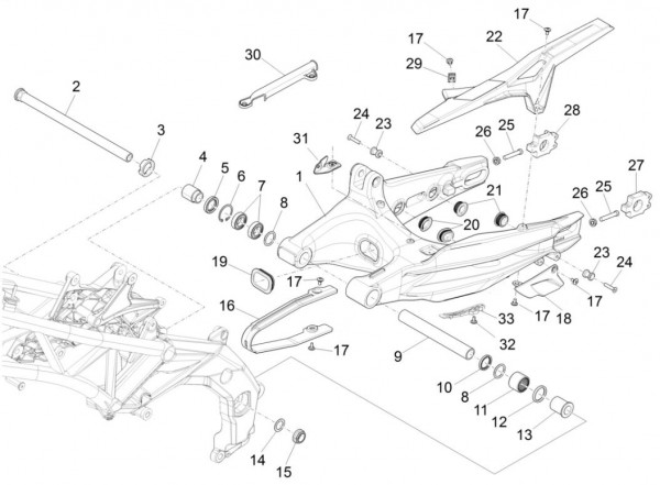 Radaufhängung Schwinge - Aprilia Caponord Rally 1200ccm 4T 8V LC 2015- ZD4VKB000
