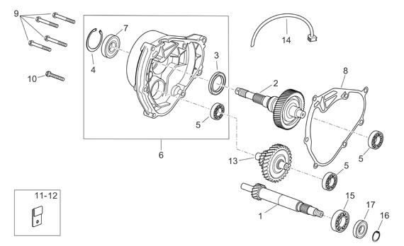 Motor Getriebe - Aprilia Atlantic 125ccm 4T LC 2010- ZD4SPD