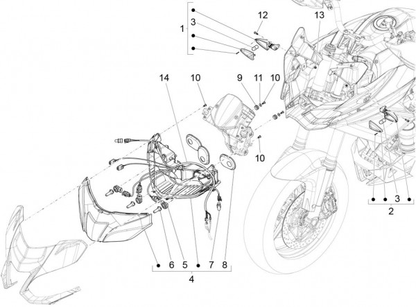 Elektrische Anlage Scheinwerfer - Aprilia Caponord 1200ccm 4T 8V LC 2014- ZD4VK001