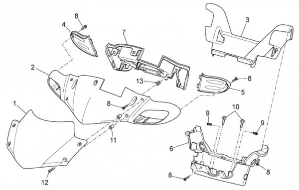 Lenker Lenkerdeckel - Aprilia SR 50ccm 2T LC 2012- ZD4VFD00