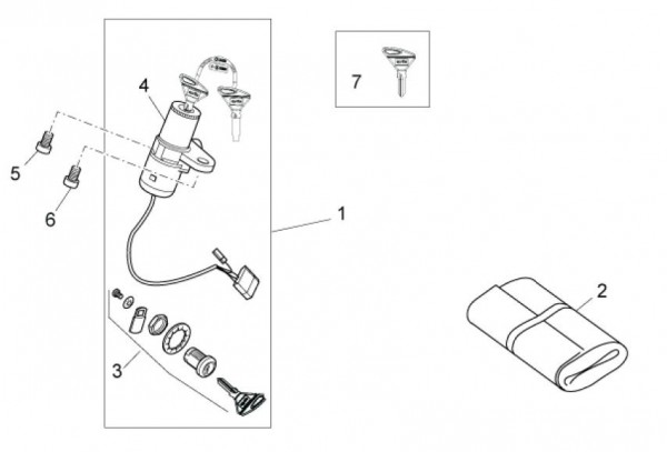 Elektrische Anlage Schloßsatz - Aprilia SX 50ccm 2T LC 2017- ZD4SWA00