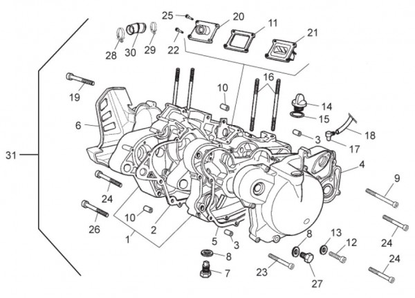 Motor Motor - Aprilia SX 50ccm 2T LC 2017- ZD4SWA00