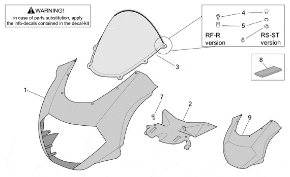Lenker Windschild - Aprilia Tuono 1000ccm 4T LC 2007- ZD4RPB