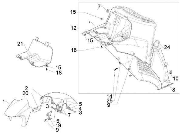 Fahrgestell Kotflügel - Aprilia SRV 850ccm 4T 8V LC 2012- ZAPM55103