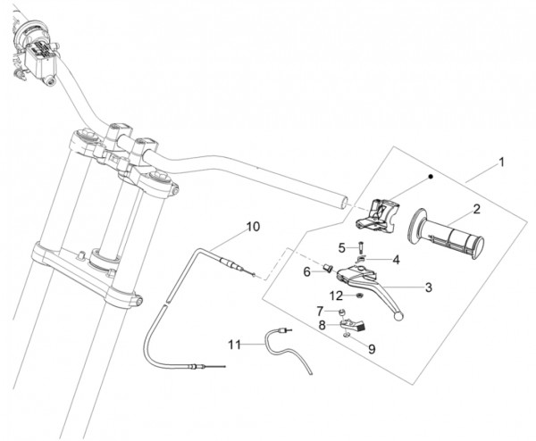 Lenker Lenker links - Aprilia SX 50ccm 2T LC 2018- ZD4KKB01