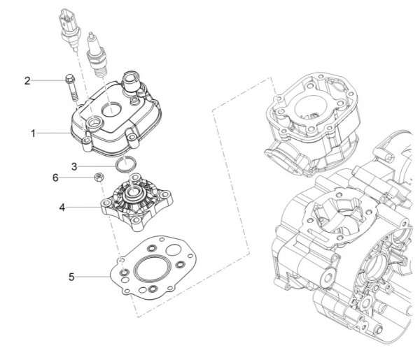 Motor Zylinderkopf - Aprilia SX 50ccm 2T LC 2018- ZD4KKB03