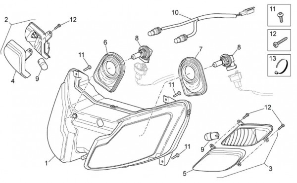 Elektrische Anlage Scheinwerfer - Aprilia SR 50ccm 2T LC 2012- ZD4VFD00