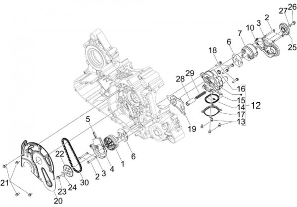 Motor Ölpumpe - Aprilia SRV 850ccm 4T 8V LC 2013- ZAPM55103