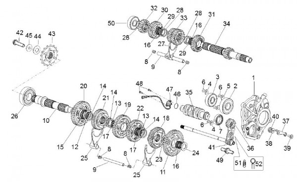 Motor Schaltgetriebe - Aprilia Tuono V4 R 1000ccm 4T LC 2013- ZD4TYB