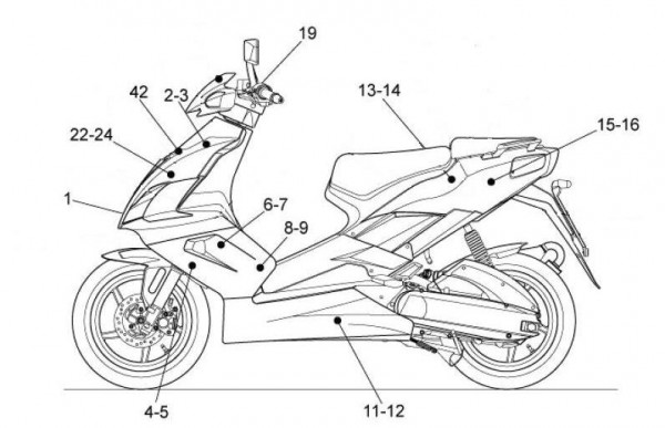 Fahrgestell Dekore 2008 schwarz - Aprilia SR 50ccm 2T LC 2009- ZD4VFD00