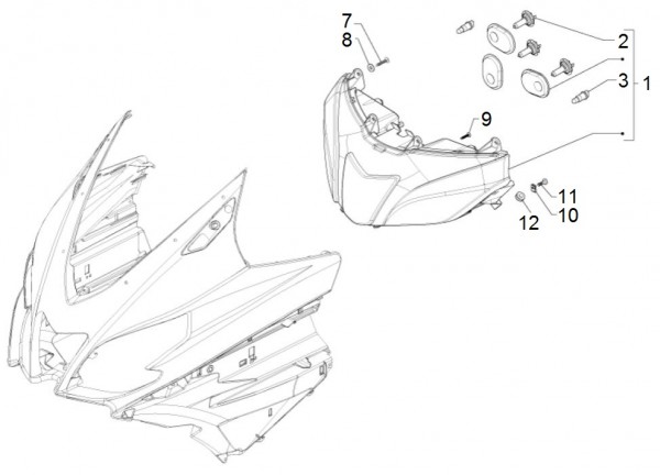 Elektrische Anlage Scheinwerfer - Aprilia SRV 850ccm 4T 8V LC 2013- ZAPM55104