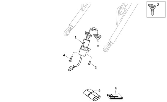 Elektrische Anlage Schloßsatz - Aprilia SXV 550ccm 4T LC 2009- ZD4VSS