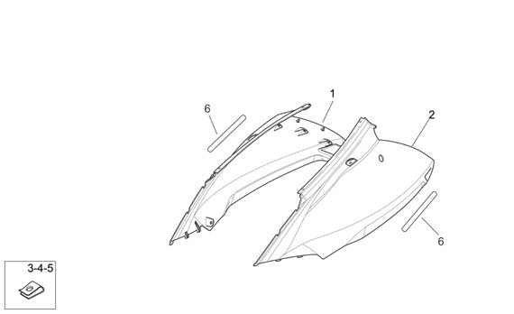 Fahrgestell Seitenverkleidungen - Aprilia Atlantic 500ccm 4T LC 2008- ZD4VL