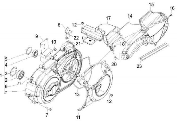 Motor Gehäusedeckel - Aprilia SRV 850ccm 4T 8V LC 2012- ZAPM55103