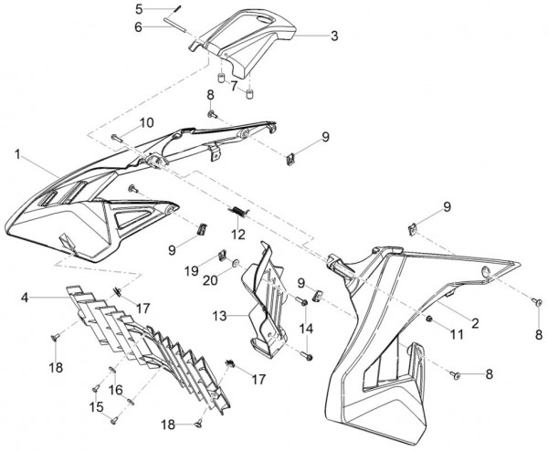 Fahrgestell Kühlerverkleidungen - Aprilia SX 50ccm 2T LC 2018- ZD4KKB03