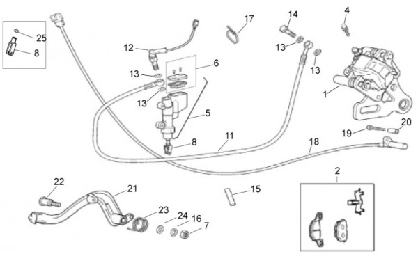 Bowdenzüge Bremsanlage hinten - Aprilia SX 50ccm 2T LC 2014- ZD4PVG01