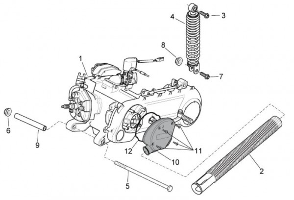Motor Motor - Aprilia SR 50ccm 2T LC 2012- ZD4VFD00