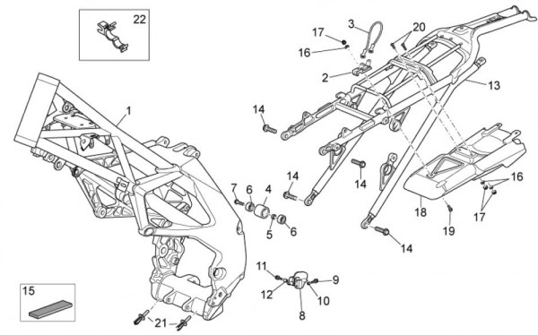 Fahrgestell Rahmen - Aprilia SXV 450ccm 4T LC 2011- ZD4VSU40