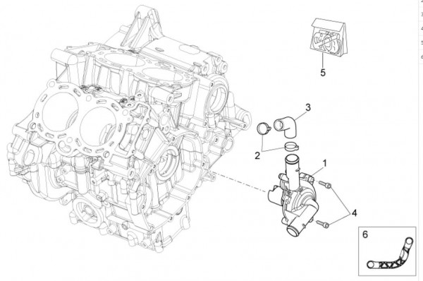 Motor Wasserpumpe - Aprilia Tuono V4 1100ccm 4T LC 2017- ZD4KGA00