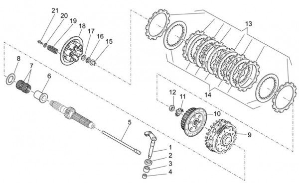 Motor Kupplung - Aprilia SXV 550ccm 4T LC 2011- ZD4VSU50