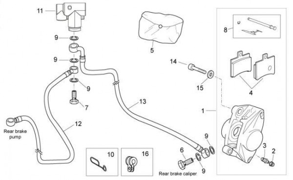 Bowdenzüge Bremsanlage hinten - Aprilia Atlantic 300ccm 4T LC 2011- ZD4SPG00