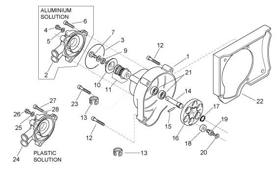 Motor Wasserpumpenritzel - Aprilia SR 50ccm 2T AC 2000- ZD4RLA