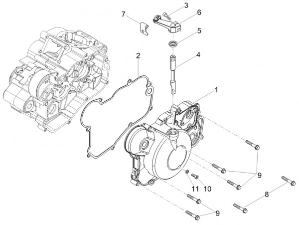 Motor Kupplungsdeckel - Aprilia SX 50ccm 2T LC 2018- ZD4KKB01