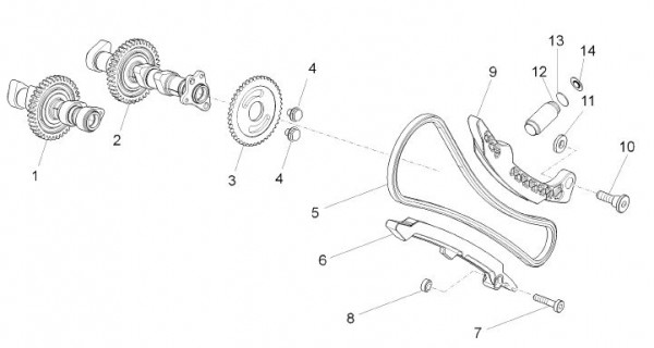 Motor Zylindersteuerung vorn - Aprilia Tuono V4 R 1000ccm 4T LC 2013- ZD4TYB