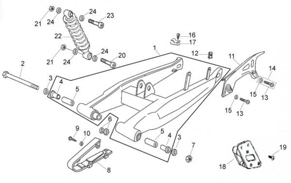 Radaufhängung Schwinge - Aprilia SX 50ccm 2T LC 2011- ZD4PVG01