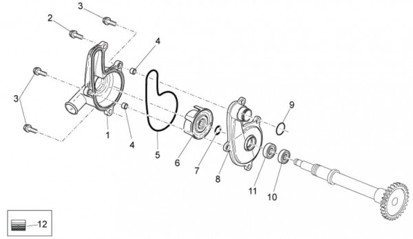 Motor Wasserpumpe - Aprilia SXV 450ccm 4T LC 2011- ZD4VSU41