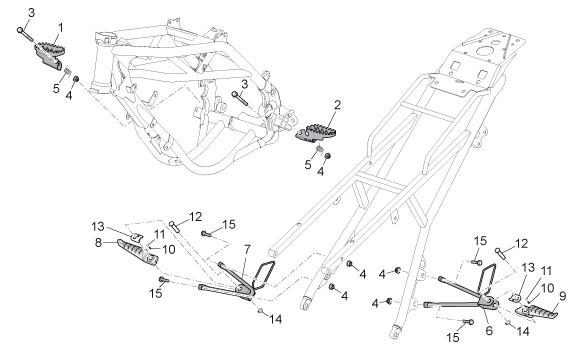 Fahrgestell Fußrasten - Aprilia SX 125ccm 2T LC 2008- ZD4SXA00