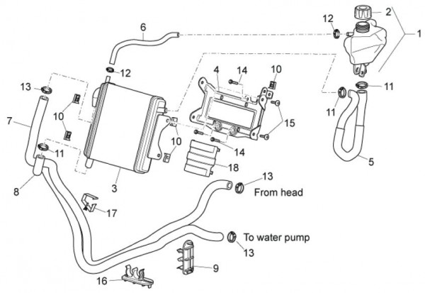 Fahrgestell Kühler - Aprilia SR 50ccm 2T LC 2009- ZD4VFD00