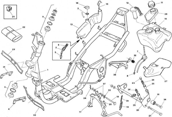 Fahrgestell Rahmen - Aprilia SR 50ccm 2T AC 1996- ZD4MR