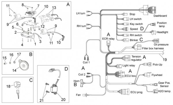 Elektrische Anlage elektrische Anlage - Aprilia SXV 450ccm 4T LC 2011- ZD4VSU41